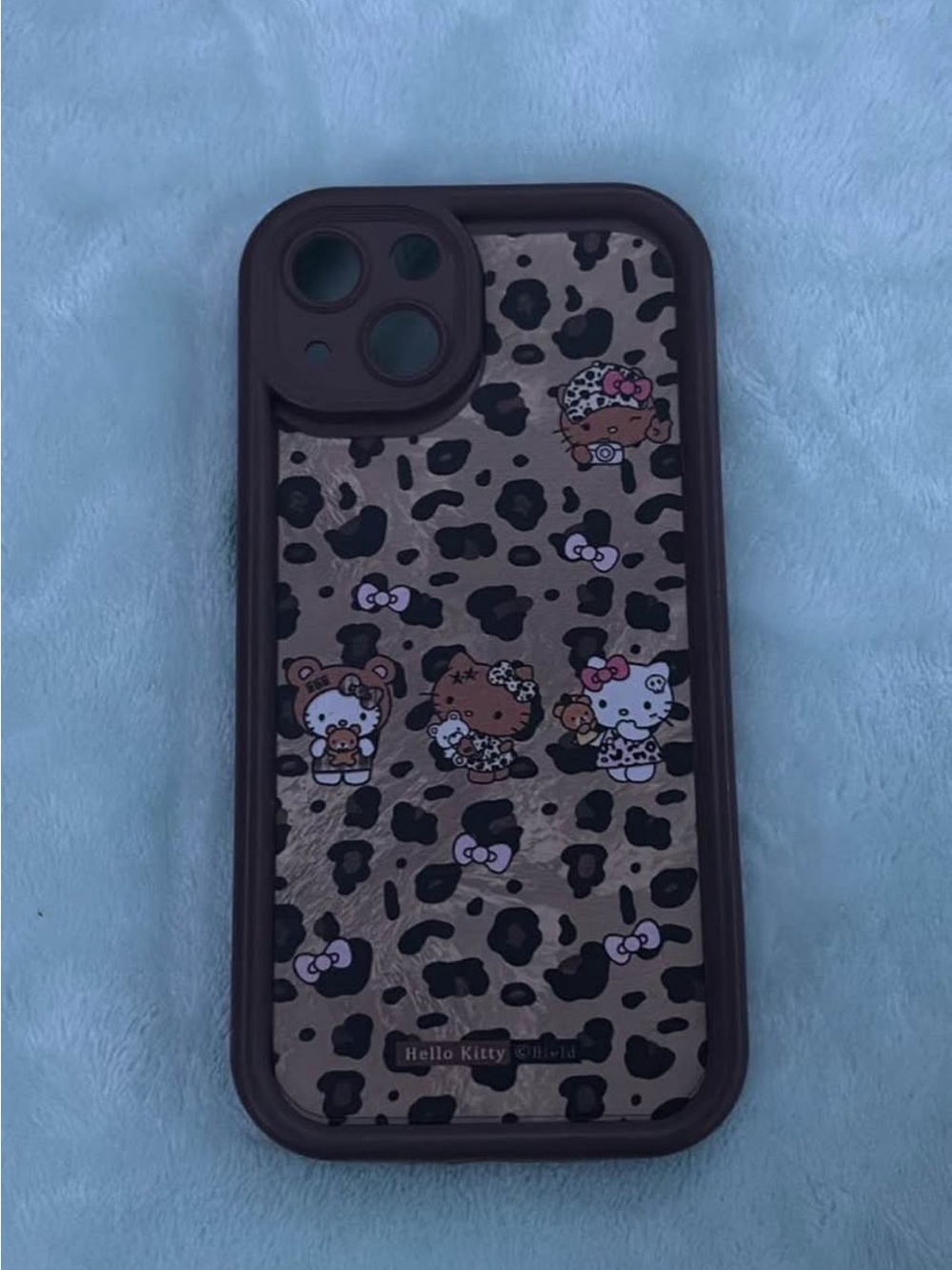 Hello Kitty Leopard Print Brown & Black Phone Case